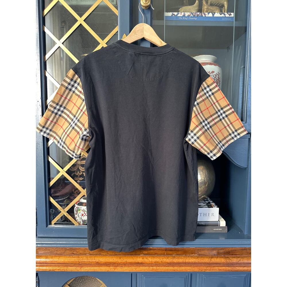 Burberry Serra Nova Check Black Oversized Tee Shirt Large L 8014895 - Picture 9 of 16